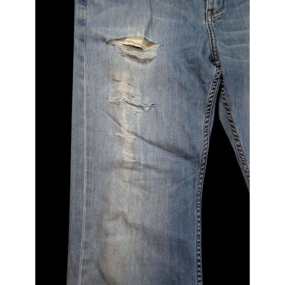 Tommy Bahama Standard Jean Men 38x35 Light Wash Classic Fit Straight Grunge Y2K - Picture 4 of 11